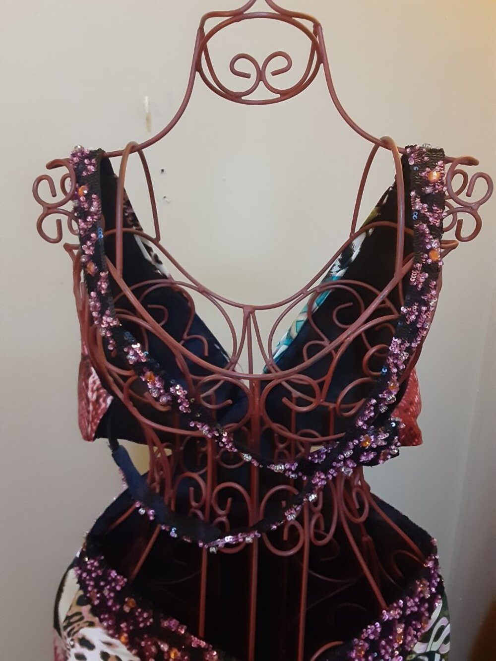 Mori Lee by Madeline Gardner formal sz 6 animal print cutout waist Y2K - Picture 15 of 16